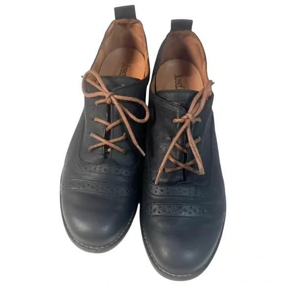 Josef Seibel Black Leather Oxford Shoes EU 40 Comfort Lace Up - Picture 4 of 9